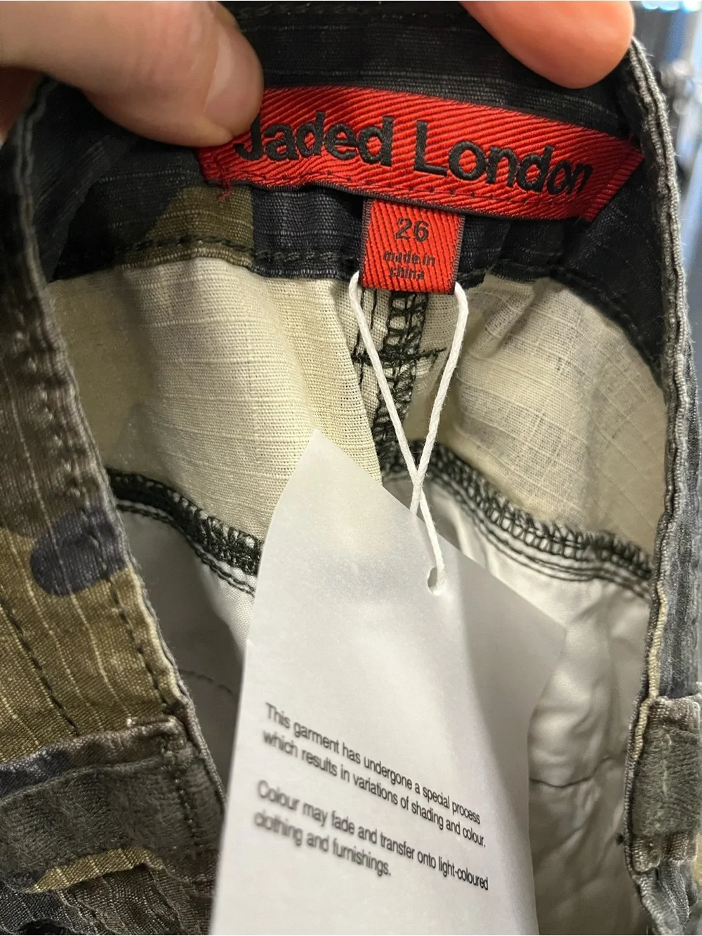 NWT Jaded London Olive Green Camo Cargo Bermuda Shorts- $135 retail